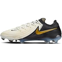 Nike Phantom GX 2 Elite FG Low-Top Soccer Cleats (FJ2559-100, WHITE/BLACK-MTLC GOLD COIN) Size 5.5