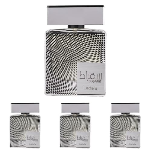 Lattafa Perfumes Suqraat for Men Eau de Parfum Spray, 3.4 Ounce Pack of 4