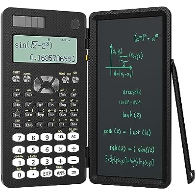 Scientific Calculator for Students, 82MS Foldable Science Calculator with Notepad Solar Energy Science Calculators for Middle and High School Supplies 82MS Black