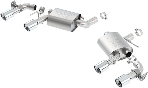 BORLA 11925 Axle-Back Performance Exhaust System for 2016-2023 Chevrolet Camaro SS 6.2L V8 T-304 Stainless Steel ATAK Dual Split Rear Exit Dual 4" Round Polished T-304 Stainless Tips On Each Side