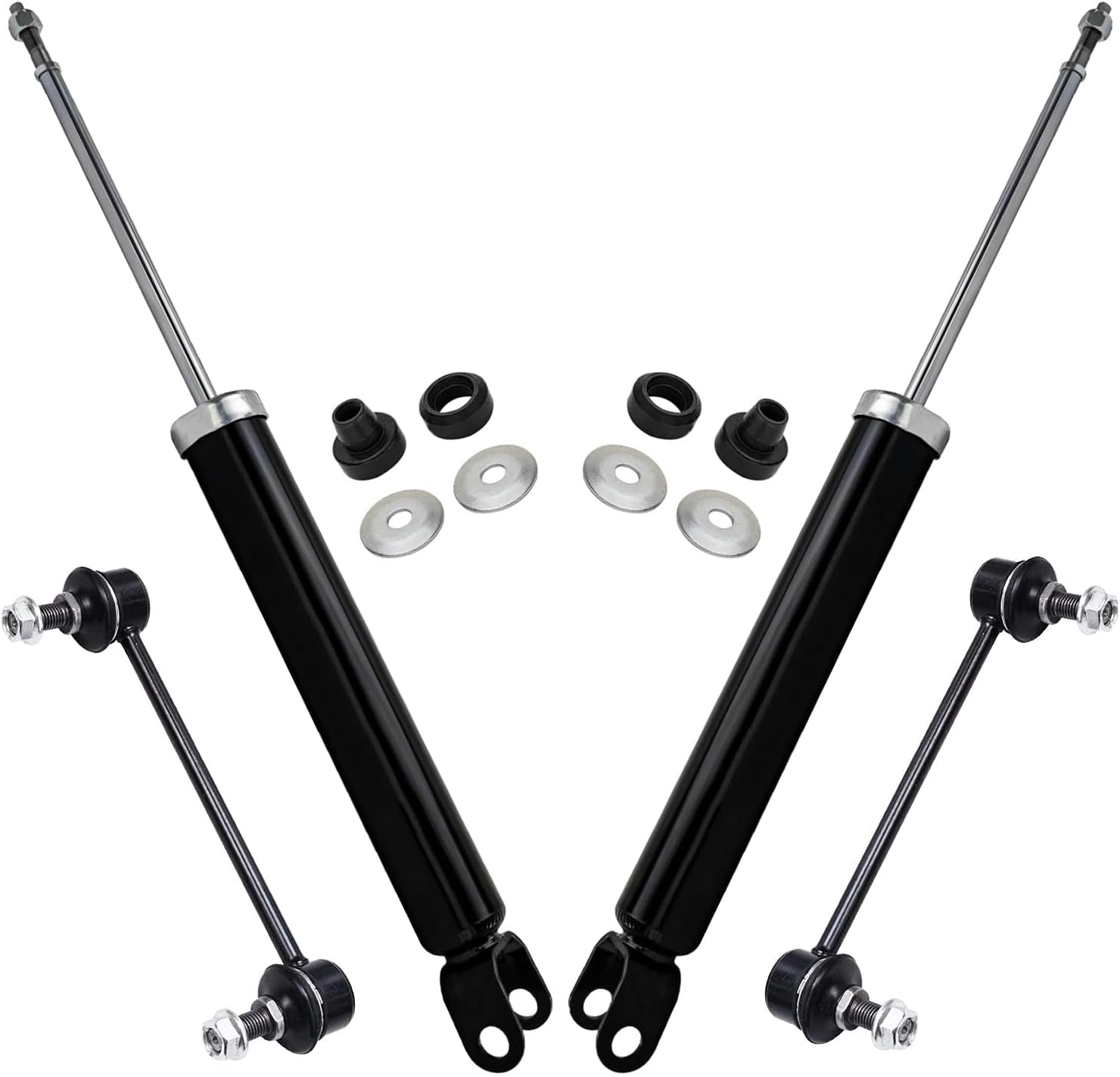 Detroit Axle - Rear Shock Absorbers Sway Bars for 2007-2010 Hyundai Elantra 2008 2009, 2 Shock Absorbers Assembly, 2 Sway Bar Links Replacement