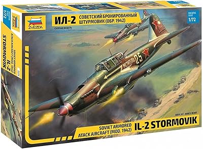 Zvezda 500787279 500787279-1:72 Ilyushin IL-2 Stormovik Mod. 1942 Plastic Construction Kit Model Kit Assembly for Beginners Detailed Camouflage